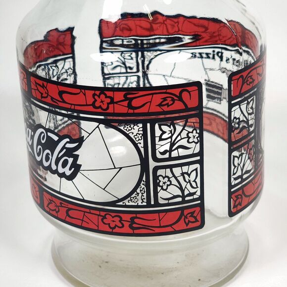 Vintage Godfathers Pizza Coca-Cola Carafe Lot of 2 Anchor Hocking Glass Pitchers - Picture 6 of 11